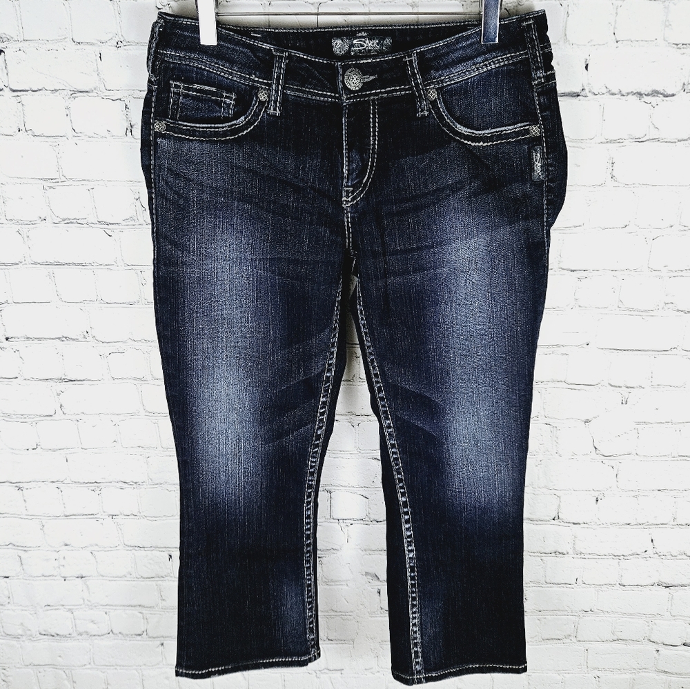 SILVER | Aiko kick flare cropped capri jeans
